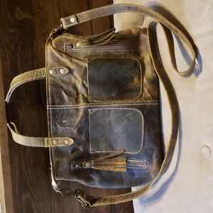 Myra Bag Ultimate Tote Bag Purse Upcycled Distressed Leather